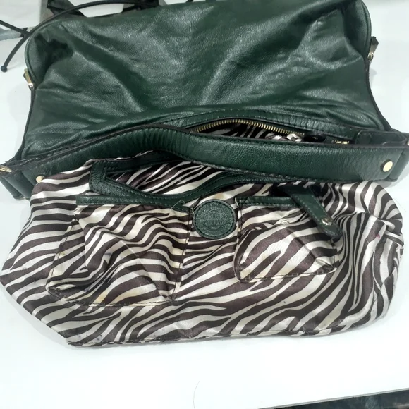 Dana Bachman hunter green and gold satchel - Picture 4 of 13